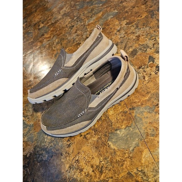Skechers Relaxed Fit Men’s Shoes Size 11 Brown/tan  Canvas‎ EXCELLENT CONDITION - Picture 5 of 10
